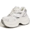 AUTUSPIN 2025 New Arrival Women's Shoes Spring Summer Breathable Mesh Splicing Leather Thick Bottom Sneakers Outdoor Leisure 2