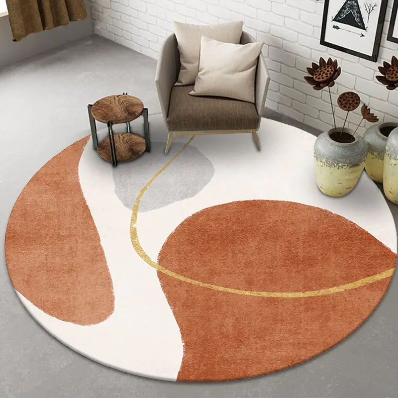 Modern Light Luxury Round Carpets Living Room Sofa Coffee Tables Rug