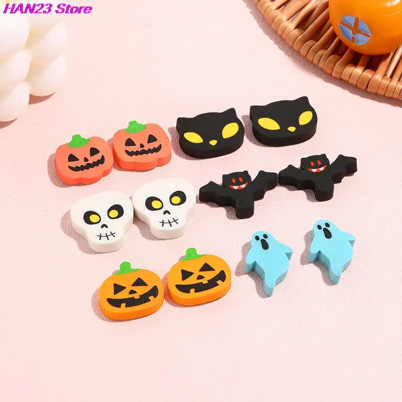 

5pcs Creative Mini Cartoon Erasers Soft Durable Pencil Halloween Erasers Kids Students School Funny Stationery Correction Suppli