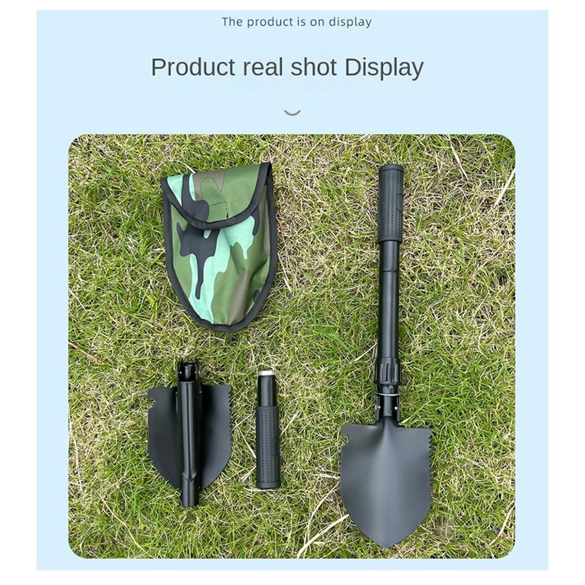 BAAU Folding Engineers Shovel, Easy to Carry, Emergency Rescue, Outdoor Adventure Engineers Shovel Camouflage Storage Bag
