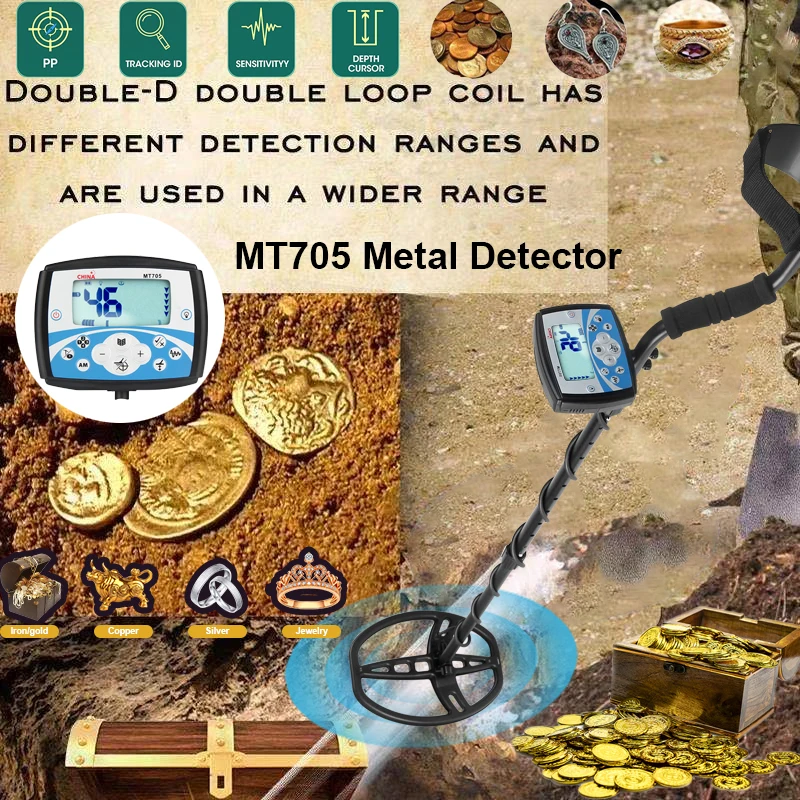 MT705 High Sensitivity Underground Metal Detector Waterproof Search Coil Professional Metal Detecting Tool Treasure Pinpointer