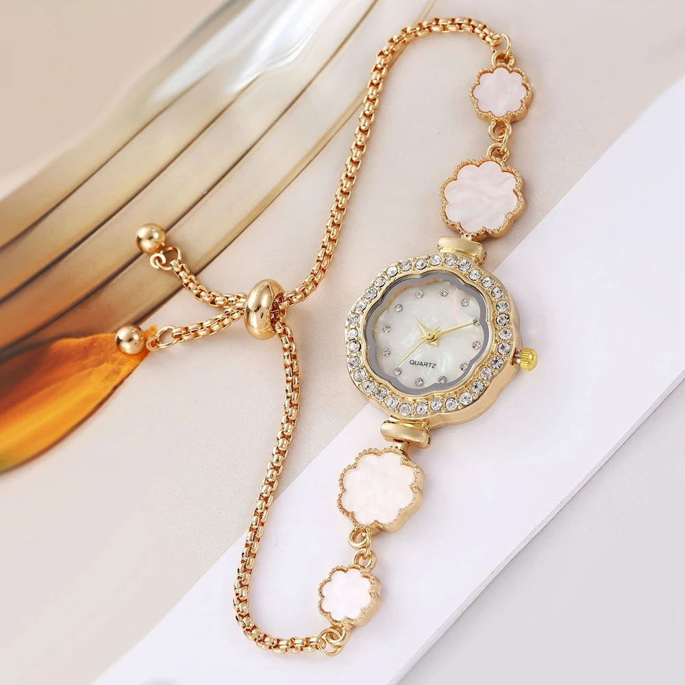 Women Watches Fashion Ladies Version Simplicity Rhinestone Petal Quartz Watch Casual Gifts Wristwatches Relogio Feminino Clocks - 2