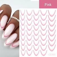 Gradient Color French Manicure Nail Art Designs Stickers Self-Adhesive Nail Tips Guides for DIY Decoration Stencil Tools 2