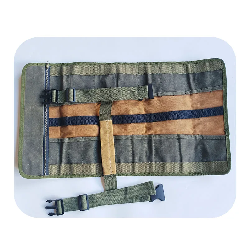 Tool storage roll bag canvas multifunctional roll type maintenance bag portable thick wear-resistant wrench storage