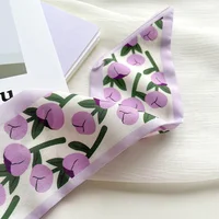 Fashion Skinny Silk Scarf for Women Floral Hair Ribbons Headbands Bandana Female Bag Wrist Wrap Neckerchief Foulard Neck Ties 3