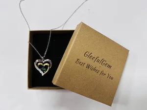 Image for GleefulGem Classic Heart Pendant Necklace with Bir 