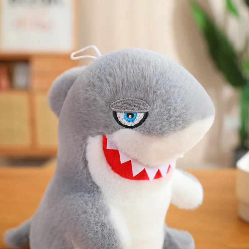 귀엽고 재미있는 상어 봉제 장난감, 부드러운 박제 동물 독서 베개, 생일 선물 쿠션 인형 선물