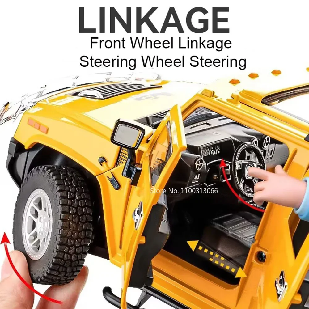 1:18 Hummer H2 Models Toys Miniature Cars Alloy Diecast with Light