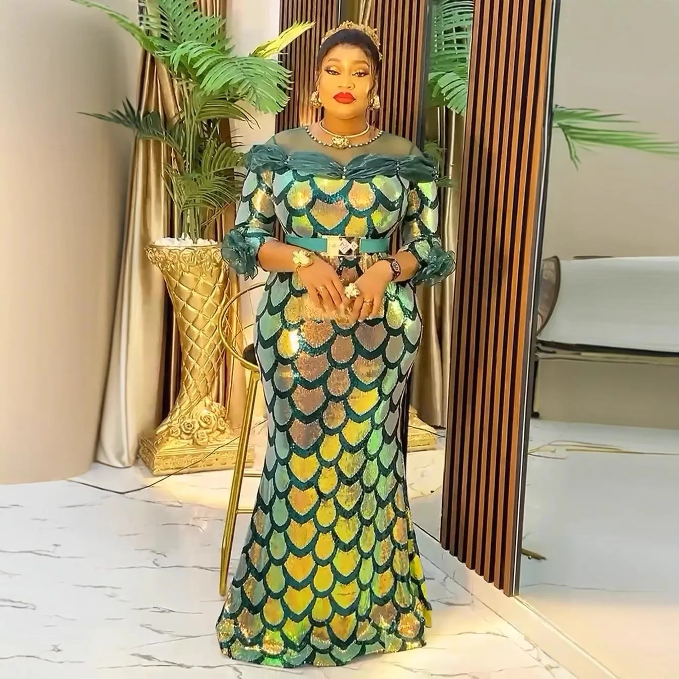 Luxury Birthday Evening Party Long Dress Women Sexy High Slit Backless Gowns Diamonds Feather Patchwork Stage Perform Costume