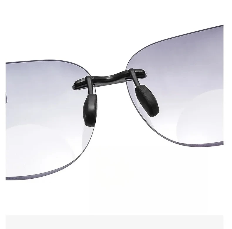 Bifokale Lesebrille +1,0 +1,5 ~+4,0 Anti-Blau Nah- und Fern-TR90-Sonnenbrille für Männer und Frauen, rahmenlose Multifunktionsbrille – Detail 5