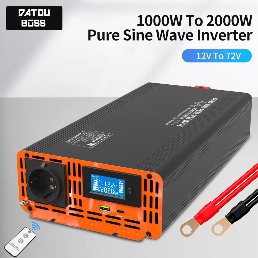DATOUBOSS PSW-Series Pure Sine Wave Inverter 4000W DC12V~72V To AC220V~240V Power Inverter Continuous Power 2000W Solar bluetooth earbuds wireless earphones