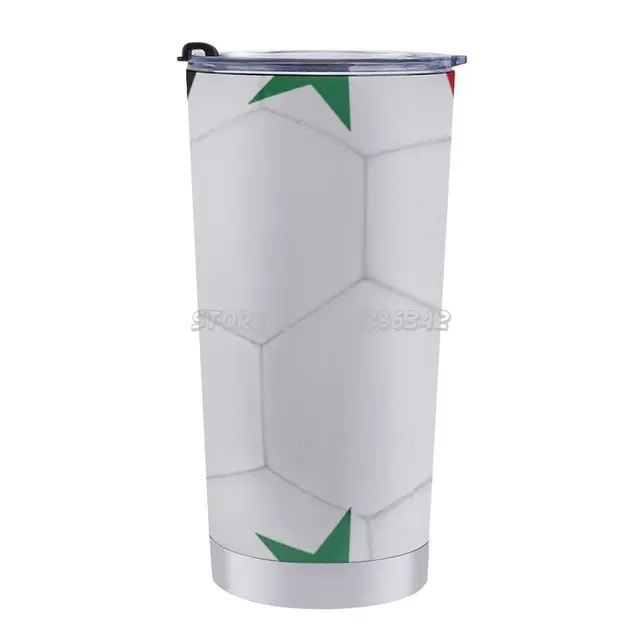 Szíriai Labdarúgó Ország Zászló Utazási Kávé Bögre 20 Oz Autó Csésze Termosz Ivó Ajándékhoz Szíria Nemzeti