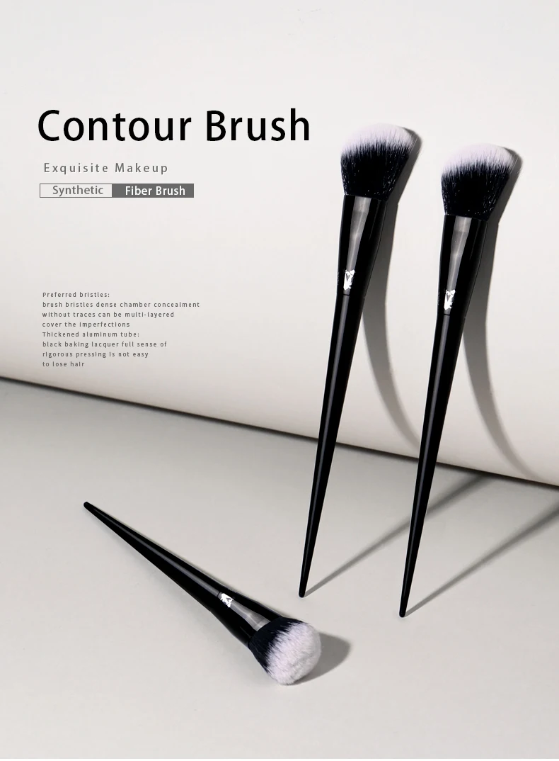 Kat Von D- Make-up-Pinsel 02, Konturpinsel, weiches Faserhaar, eleganter schwarzer Griff, Marken-Make-up-Pinsel für Damen – Detail 1