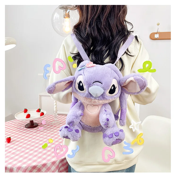 Disney Cute Lilo & Stitch Purple Stitch Pendant Plush Toy Cartoon Kawaii  Stitch Figure Student Bag Couple Bags Pendant Gift - AliExpress