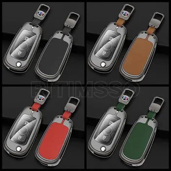 Custodia per chiave a scatto per auto in pelle metallica per Buick VERANO ENCORE GX GL6 2018 - 2020 per Opel Vauxhall Astra K Corsa Protector - Custodia per chiave a scatto per auto in pelle metallica per Buick VERANO ENCORE GX