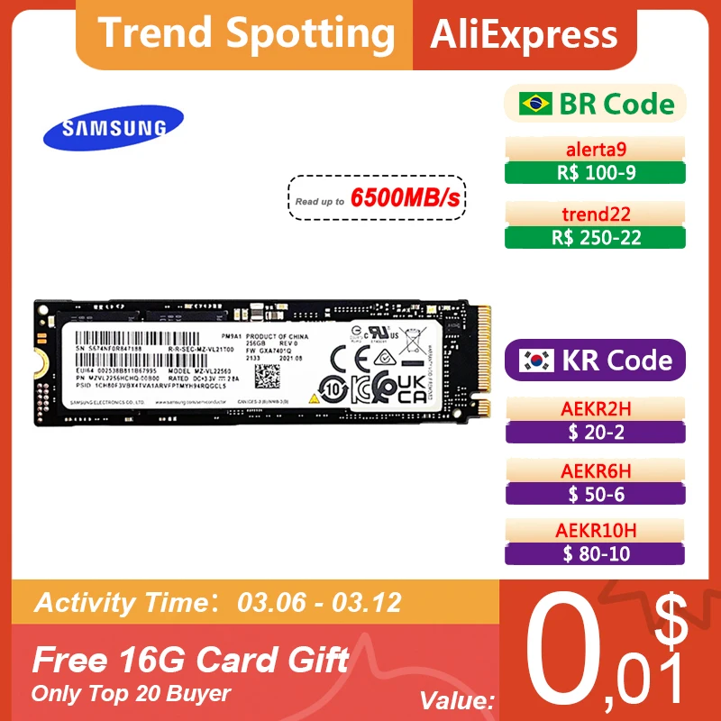  Samsung Pm9a1 Ssd M.2 1tb Nvme Pcie 4.0x3 Internal Solid State Disk Hdd Hard Drive Inch Laptop Desktop Tlc Pc 