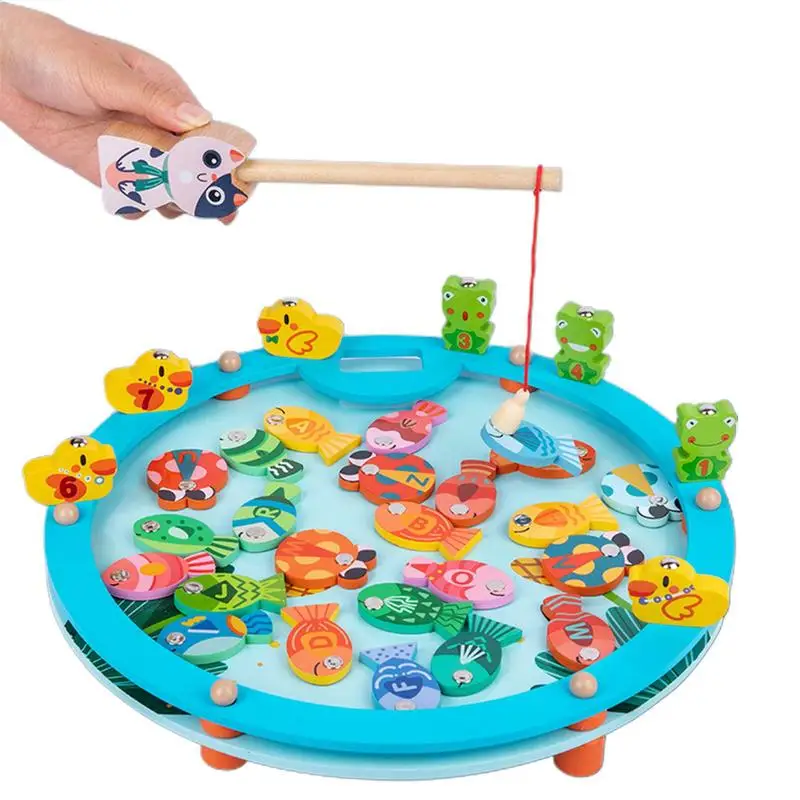 

Magnetic Wooden Fishing Game Toy Alphabet Fish Catching Counting Learning Education Math Preschool Board Games Kids Wooden