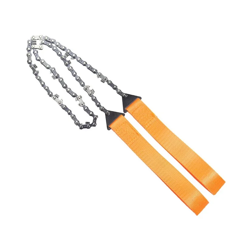 Portable Hand Zipper Saw Outdoor Chain Wire Saw 11/33 Teeth Manganese Steel Pocket Wire 24 Inch Garden Pruning Tool