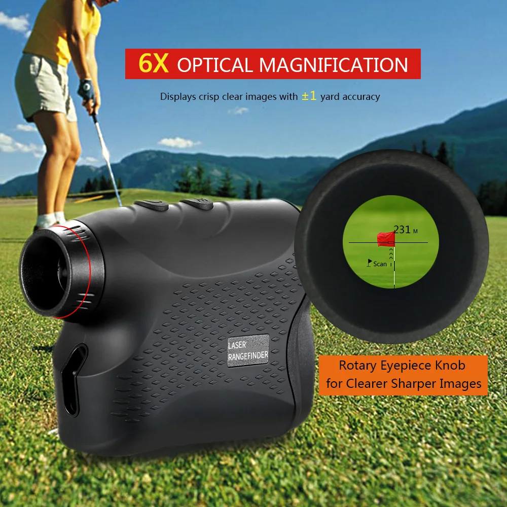 Golf Laser Rangefinder 500M 600M 900M Monocular Telescope with Flag-Lock Slope Pin Distance Meter For Hunting