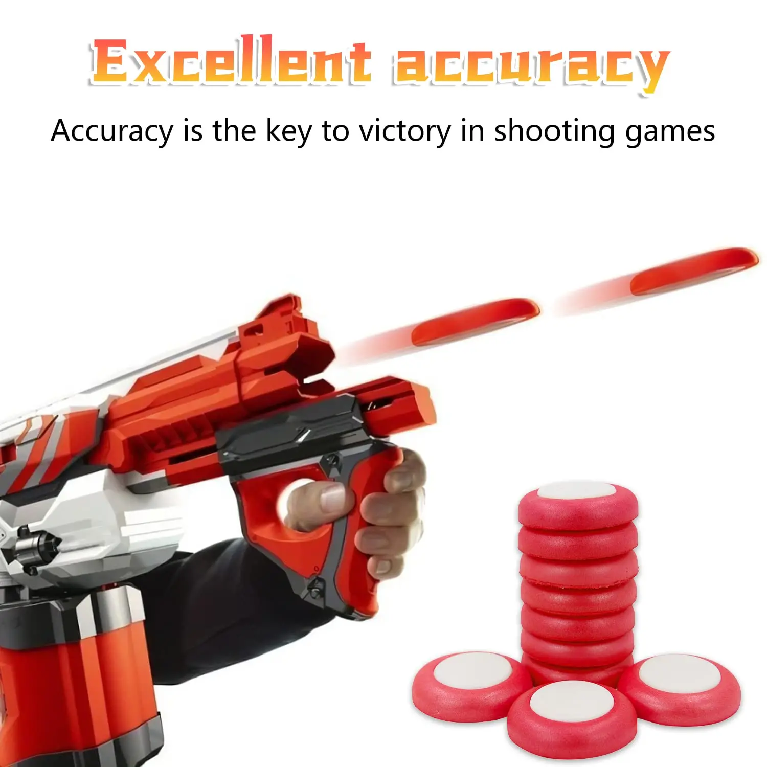 60pcs Red Disc Refill Compatible for Nerf Blaster Praxis Vortex