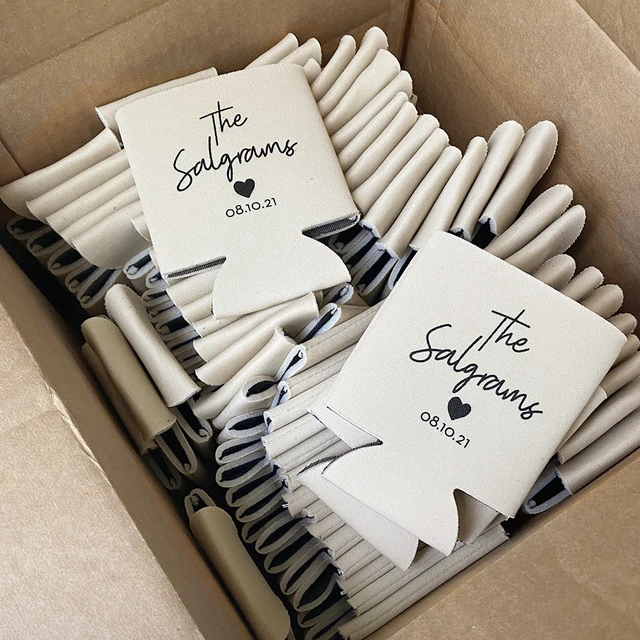 20/30/50pcs Custom Thank You Wedding Gifts Can Coolers Bridal