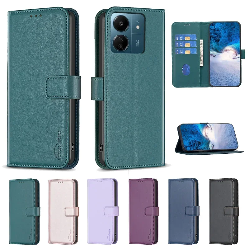 

C65 Case Leather Wallet Flip Case on For Xiaomi Poco C65 C55 C50 C51 C 65 55 50 51 PocoC65 PocoC55 MiC65 Coque Fundas Shell 2024