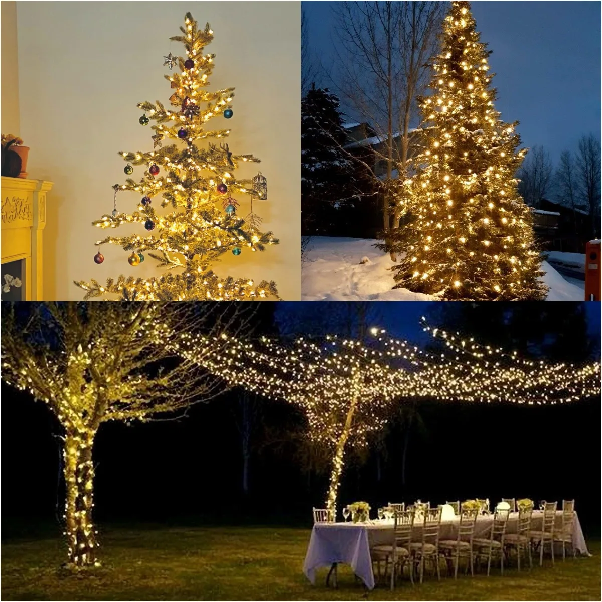 More LED Green Wire Garland String Fairy Lights Christmas Tree Decoration For Home Outdoor Waterproof Mini LED Party Wedding