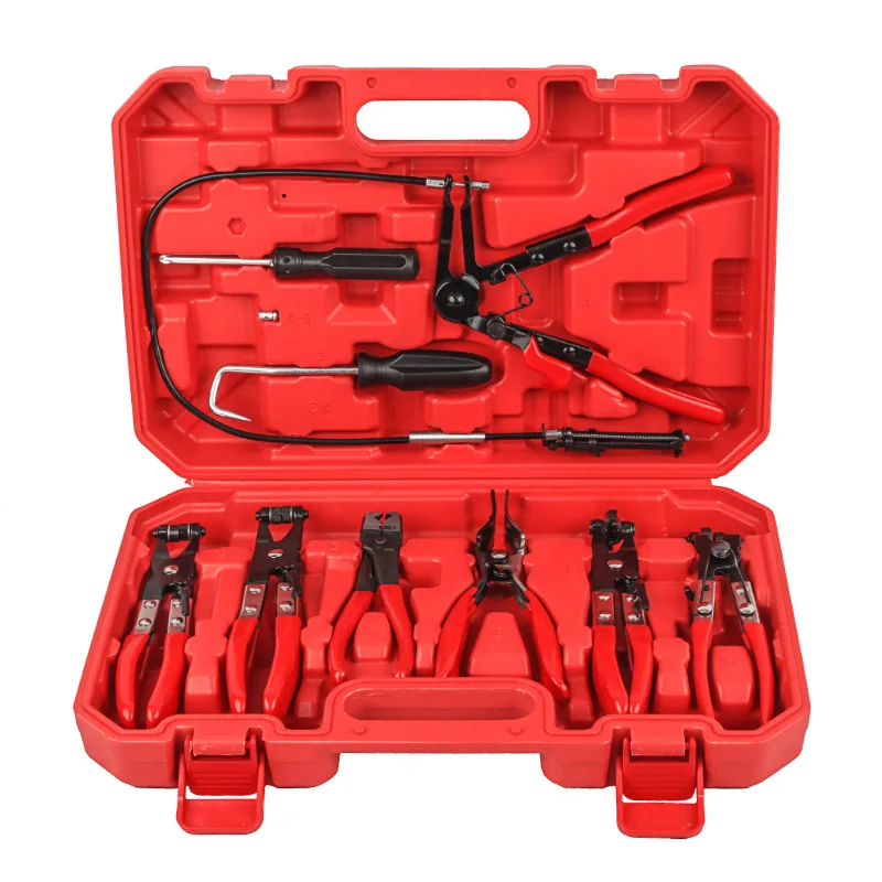 

9Pcs Auto Hose Clamp Ring Plier Set Flexible Wire Cable Type Joint Boot Clamps Remover Oil Seal Screwdriver Car Repairing Tools