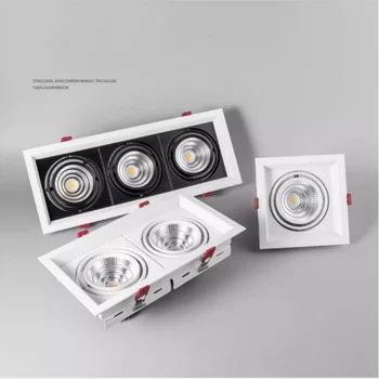 2024 임베디드 LED 직사각형 코브 스포트라이트, 다크 그리드 스카이 라이트, 최신 국내 상업용