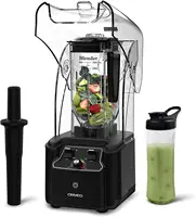 Commercial Blender with Soundproof Shield, 2200 Watt Professional Blenders for Kitchen with 80oz Jar and Self- 1