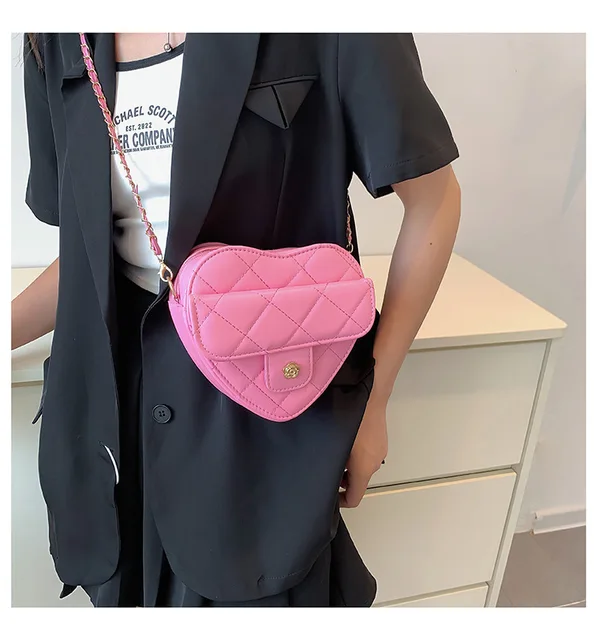 Fashion Heart Shape Crossbody Bags For Women Chain Strap Shoulder Bag Pu  Leather Ladies Small Handbags - AliExpress