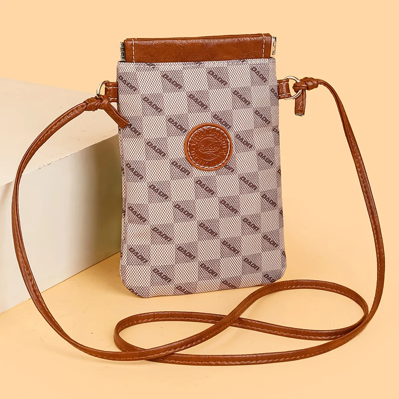 A mobile phone bag, vertical wallet, diagonal cross bag, women's phone bag, detachable shoulder strap and adjustable length wome