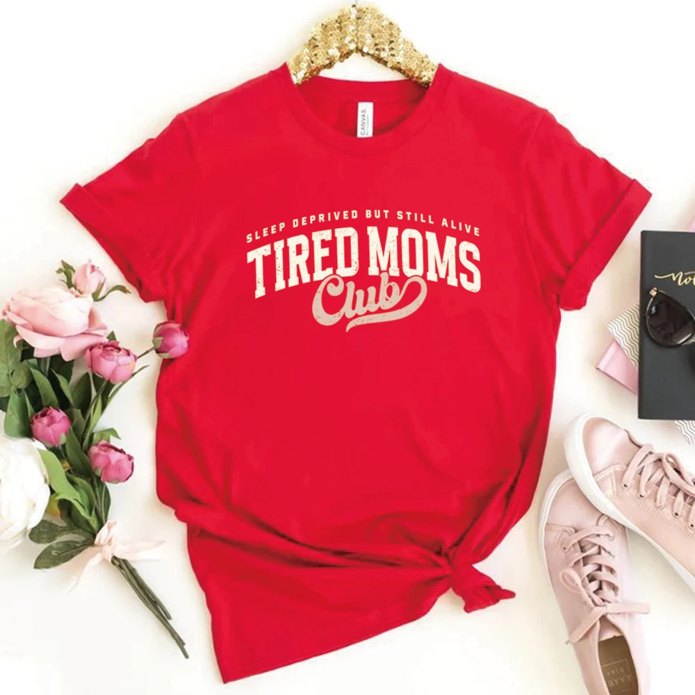 Retro Tired Moms Club T-Shirt, Mom Life Shirt, New Mama T-Shirt, Coole Mama-Shirts, Trendige Damen-Kurzarmshirts, Lässige Oberteile, Geschenk für Sie – Detail 10