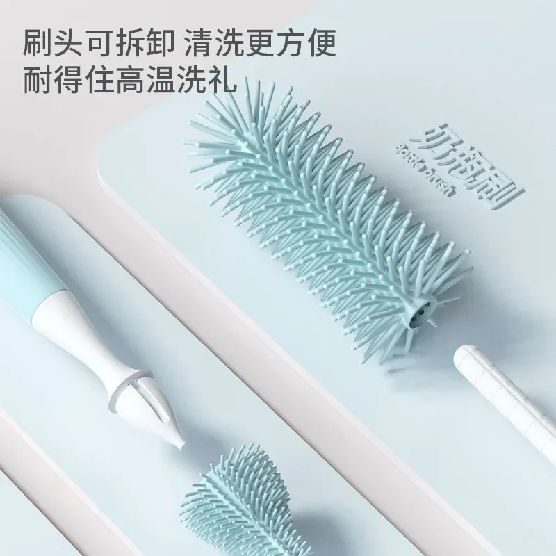 3/4pc Colorful Cartoon Pacifier Bottle Brush Set 360 Degree Rotation Baby Cleaning Set Silicone Cup Brush Cleaning Tool cleaning brush bottle cleaning brush bottle brush cleaning brush set
