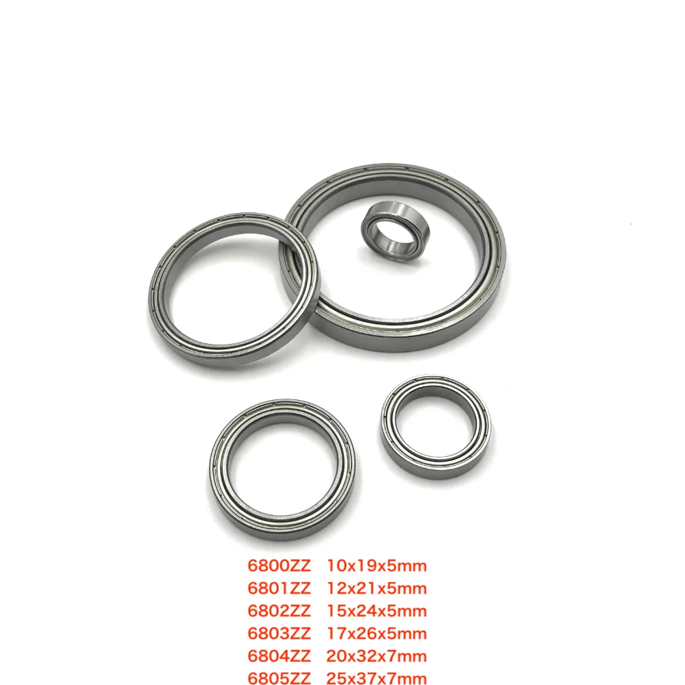 

5-15pcs/Lot 6800ZZ , 6801ZZ , 6802ZZ , 6803ZZ , 6804ZZ , 6805ZZ 2Z Metal Shield Thin Wall Deep Groove Ball Miniature Bearing