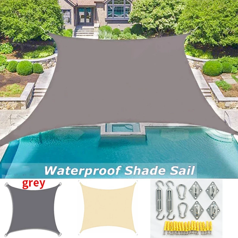 

Outdoor Awnings Waterproof Sun Shade Sail Garden Canopi For Terrace Car Canvas Awning Rectangle Pool Sun-Shelter Sunshade Sail