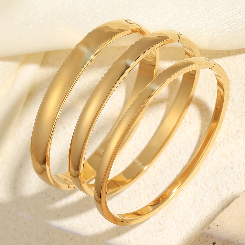 Elegant Stainless Steel Women's Bracelet - Simple, Smooth, and Rust-Proof Jewelry Gift