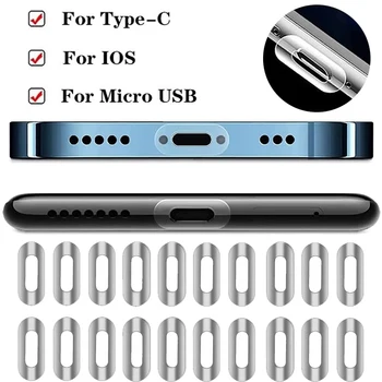 10PCS For IOS/Type-C/Micro USB Charging Port Universal Protective Film Sticker Anti-scratch Protector For Iphone Samsung Xiaomi 1