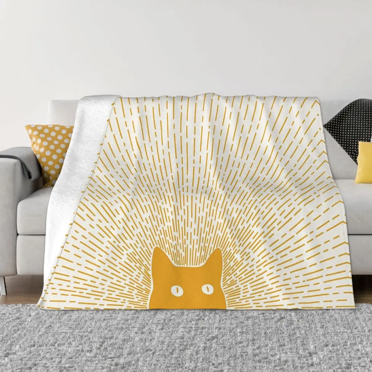 

Cat Landscape Art Abstract Blankets Coral Fleece Plush Decoration Bedroom Bedding Couch Bedspread