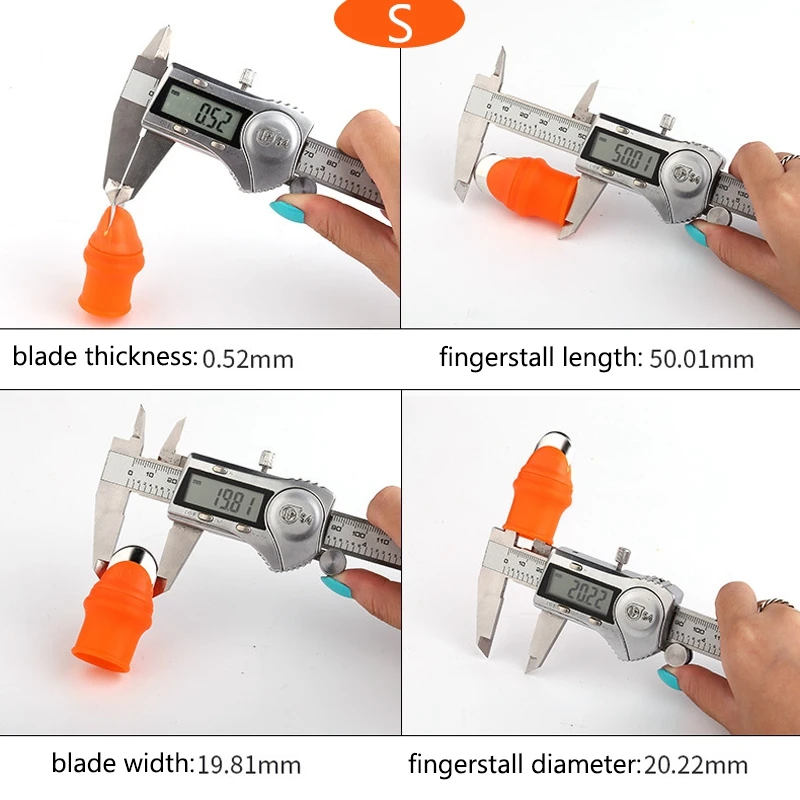 Gardening Silicone Thumb Knife with Finger Cots Thumb Knife Picker for Fruits Vege-L
