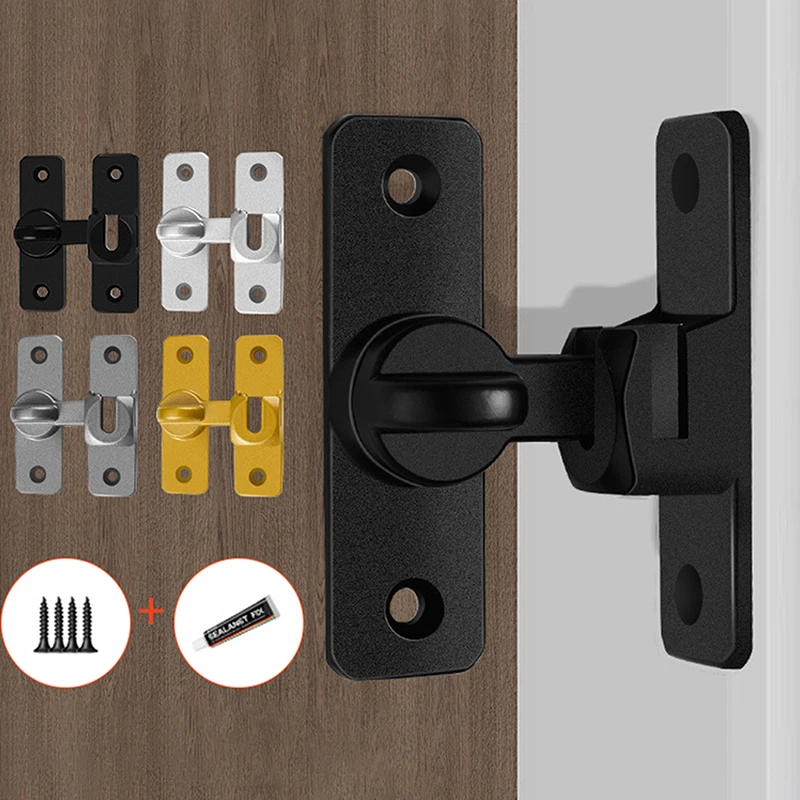 Door Latch Door Bolts Home Security Heavy-duty Zinc Alloy 90 180 Degree Easy Installation Sliding Lock Anti-theft Lock