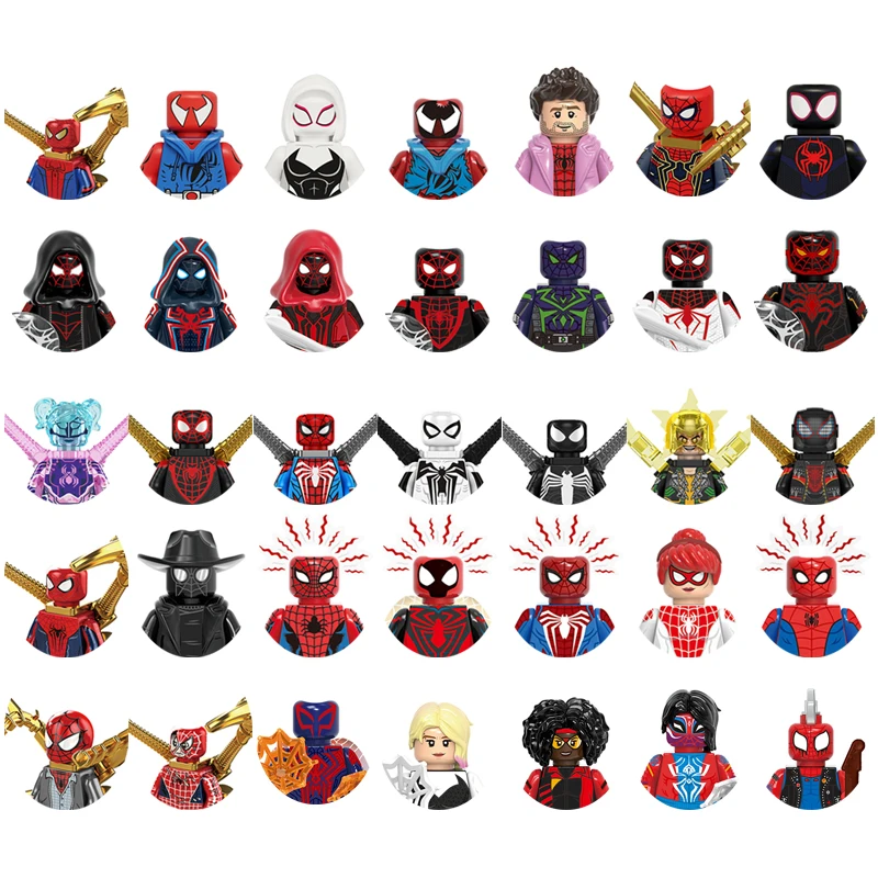 

Популярные игрушки, строительные блоки Marvel, Человек-паук, Гвен Стейси, экшн-фигурки, сборные блоки, игрушки, подарки