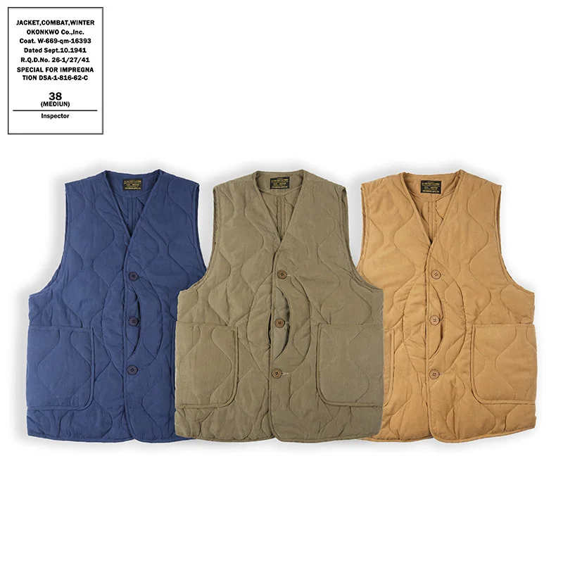 

Okonkwo New Multi Bag Quilted Inner Vest AMEKAJI Crescent Plus Cotton Waistcoat Outdoor Walking Hiking Fishing Hunting Clothing
