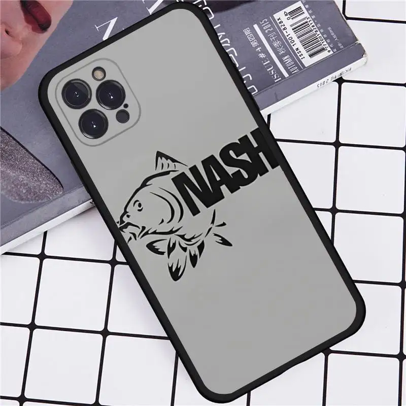 Nash Fishing Logo Handyhülle für iPhone 14 11 12 13 Mini Pro Max 8 7 6 6S Plus X SE 2020 XR XS Funda Case