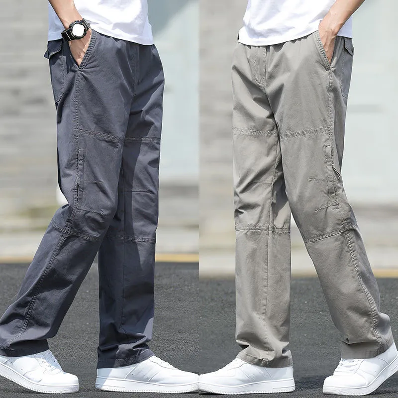 Men's Pants New Cargo Pants Outdoor Casual Pants Cotton Comfortable Thin Style Sweatpants Multi-Pocket Work Pants_viptrois.com