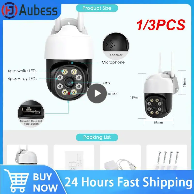 

1/3PCS PTZ Wifi IP Camera 4K 8MP Outdoor 4X Digital Zoom Security CCTV Camera 1080P AI Detect Auto Tracking P2P Wireless