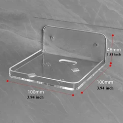 Compact Adhesive Clear Wall Shelf - Sleek Soundbar & Speaker Display Stand, No Drilling Required (Small shelf)