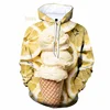 3D Print Funny Ice Cream Graphic Hoodies For Men Women Casual Plus Size Sweatshirt Hoodies Tops Mens Pullovers Streetwear 2