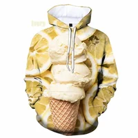 3D Print Funny Ice Cream Graphic Hoodies For Men Women Casual Plus Size Sweatshirt Hoodies Tops Mens Pullovers Streetwear 2