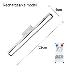 USB Rechargeable LED Desk Lamp with Stepless Dimming and Magnetic Mount (32cm Remote control)